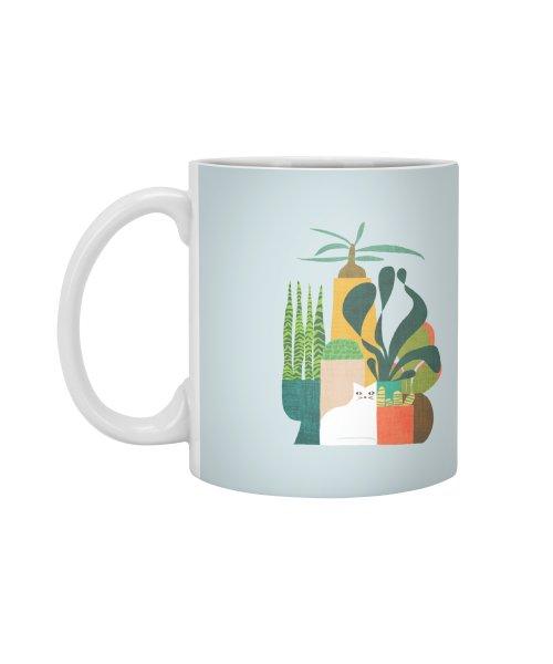 Ly Cốc Sứ Cao Cấp hình Cat and plants