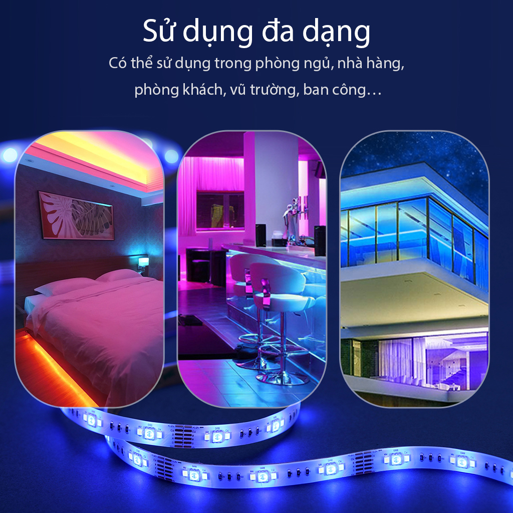 Đèn LED Dây Hiệu Ứng Thông Minh RGB ACOME AL03 16 Triệu Màu Công Suất 5W - Hàng chính hãng