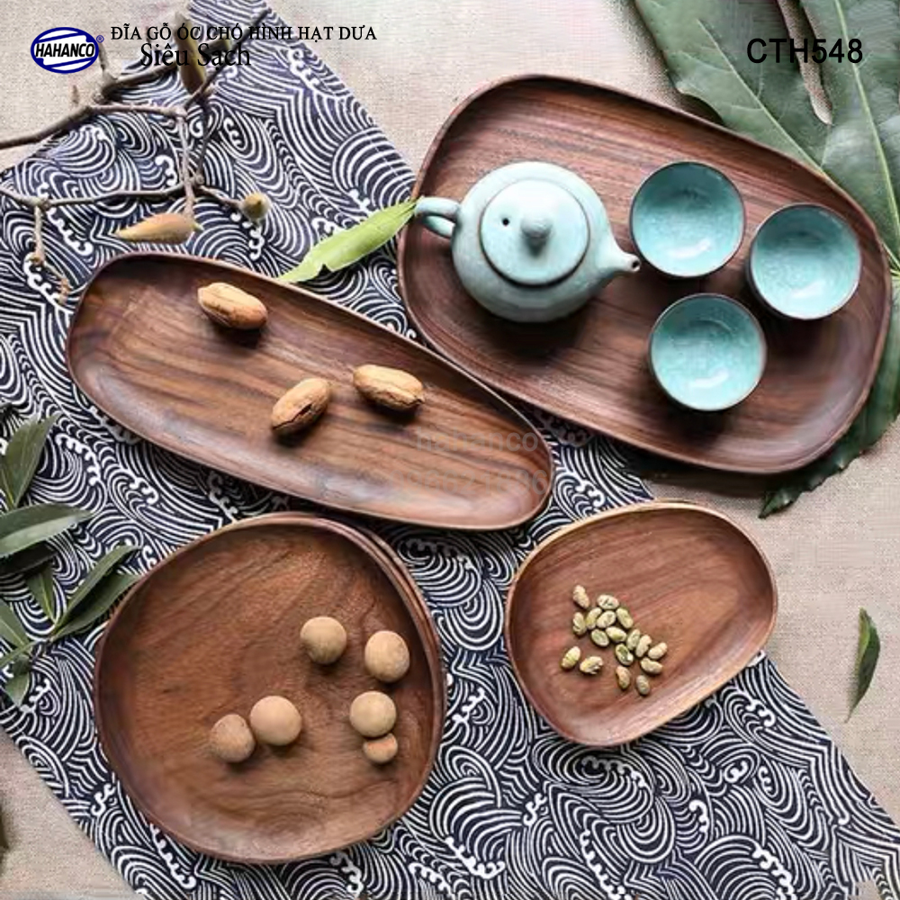 Đĩa Khay Gỗ Óc Chó hàng Xuất Khẩu - đựng đồ ăn/trang trí - đĩa bánh mì/trái cây/ bít tết/ pizza/ phụ kiện chụp ảnh, bày món ăn trong nhà hàng - Sang trọng trên bàn ăn