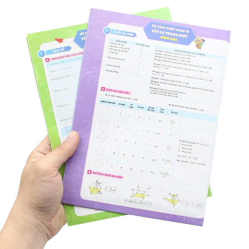 Tờ Công Thức Toán 12 - Tất Cả Trong Một: Đại Số + Hình Học