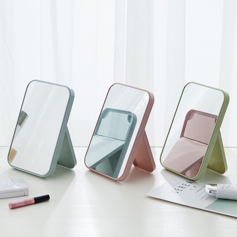 Gương Trang Điểm Gấp Gọn Hình Chữ Nhật Rõ Nét Gọn Nhẹ (14x20cm) Kiểu Dáng Sang Trọng, Đẹp Mắt Trang Trí Cho Góc Bàn Trang Điểm Thêm Phong Cách