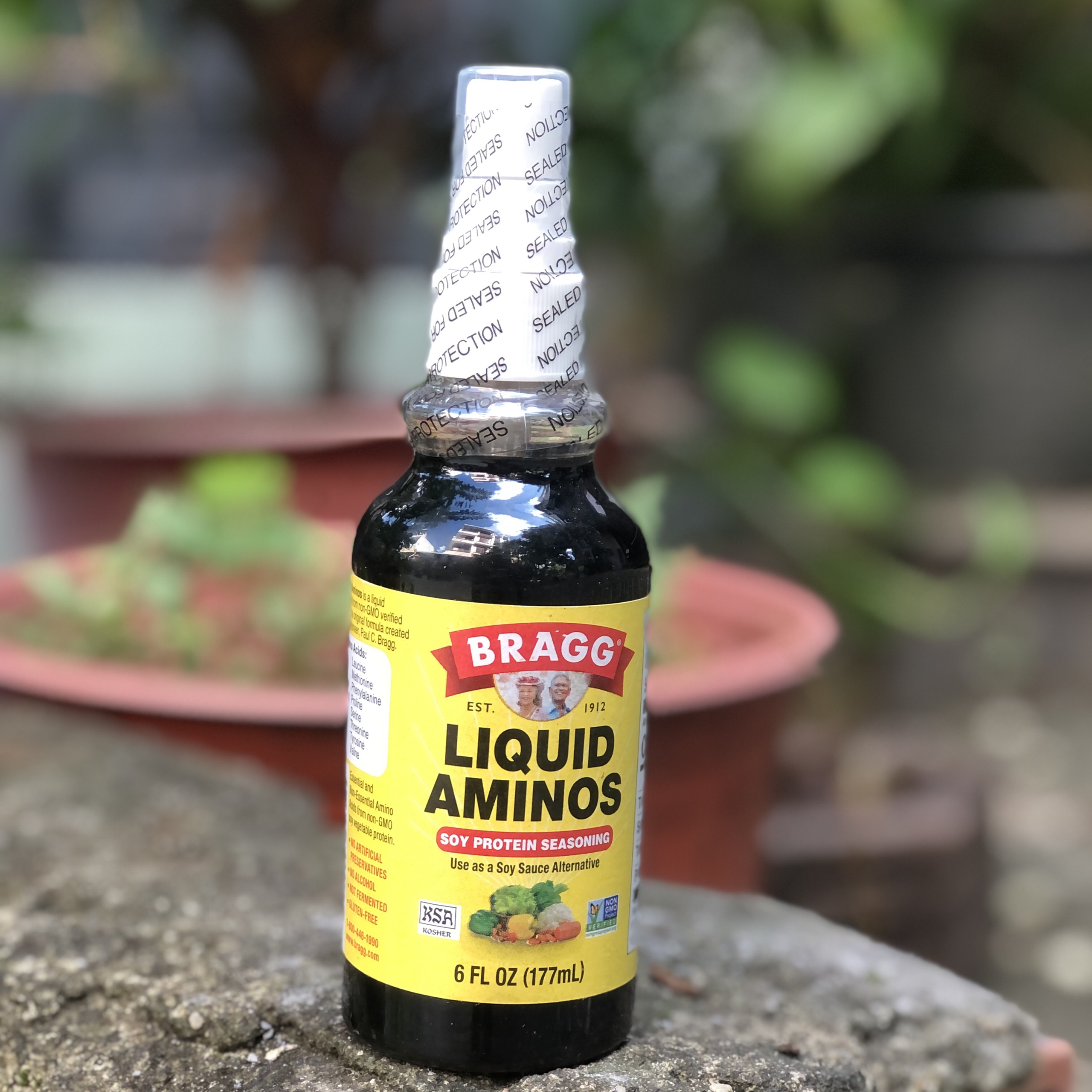 CHẾ PHẨM GIẢI ĐỘ CÂY TRỒNG, NƯỚC TƯƠNG KHÔNG BIẾN ĐỔI GIEN BRAGG LIQUID AMINOS