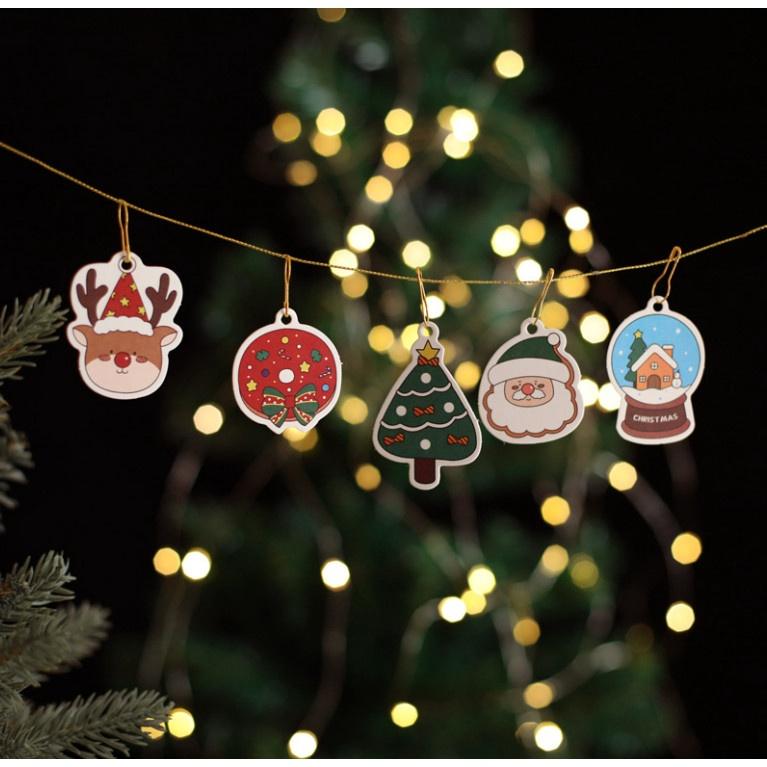 Set 6 tờ sticker Giáng sinh dễ thương ông già Noel cây thông