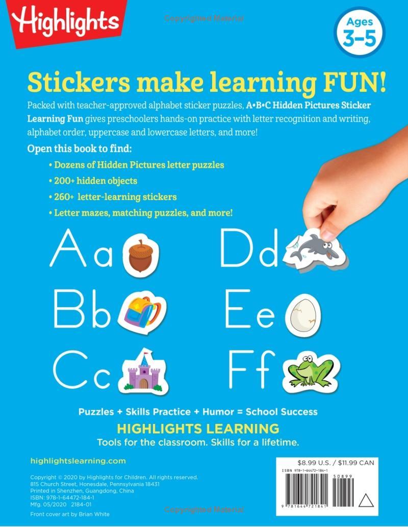 ABC Hidden Pictures Sticker Learning Fun