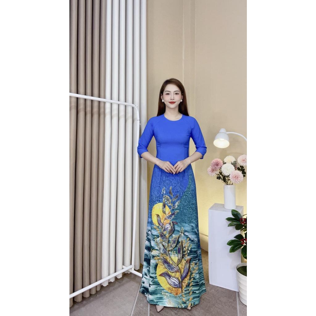 ÁO dài lụa nhật in 3d