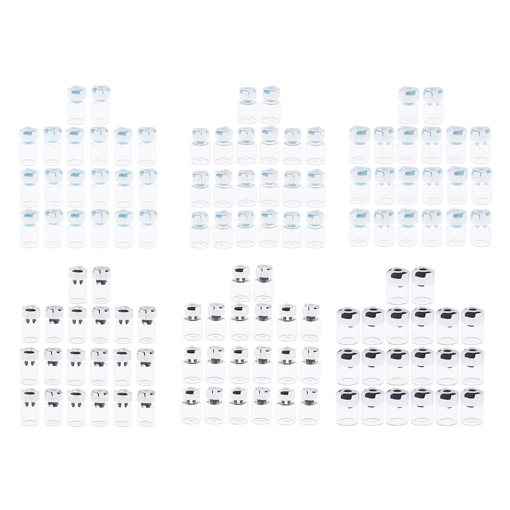 Pack 20pcs Clear Empty Glass Bottles Refillable Vials Containers Sample Makeup Container for Powder Liquid