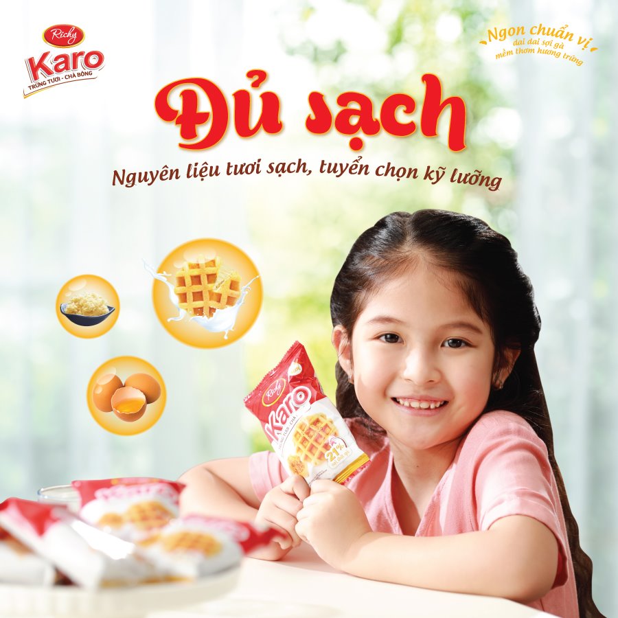 Thùng 48 chiếc Bánh trứng tươi chà bông Karo Richy