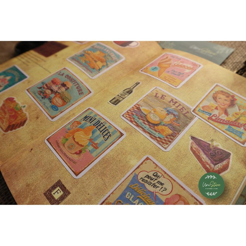 Set 3 tờ sticker phong cách cổ điển - sticker retro - uni002