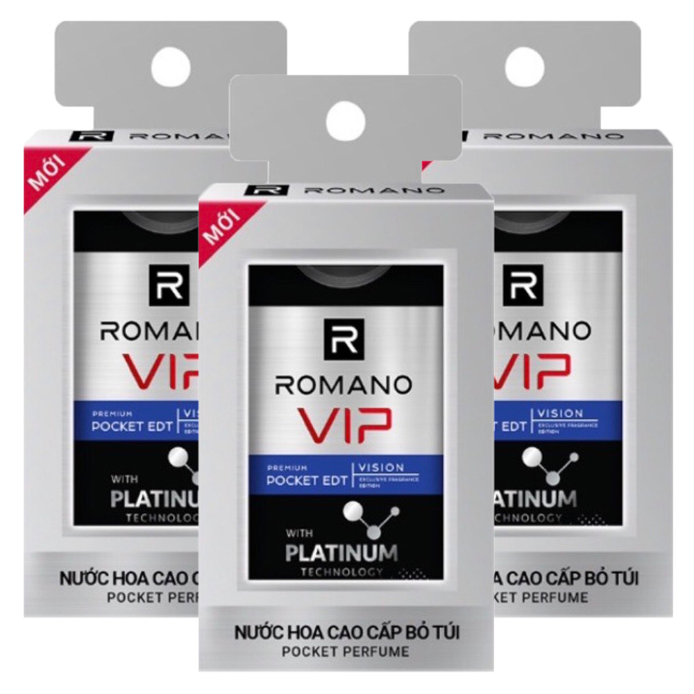 Combo 3 Chai Nước Hoa Bỏ Túi Romano Vip Vision 18ml