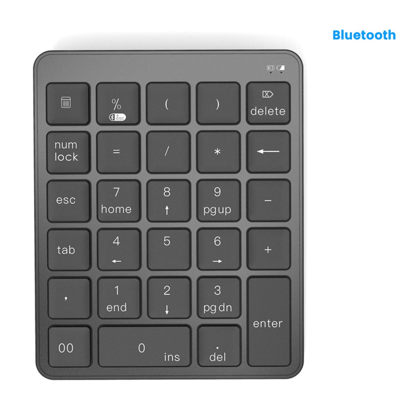 Wireless 28-Key Numeric Keypad For Smartphones Tablets Laptop Desktop PC