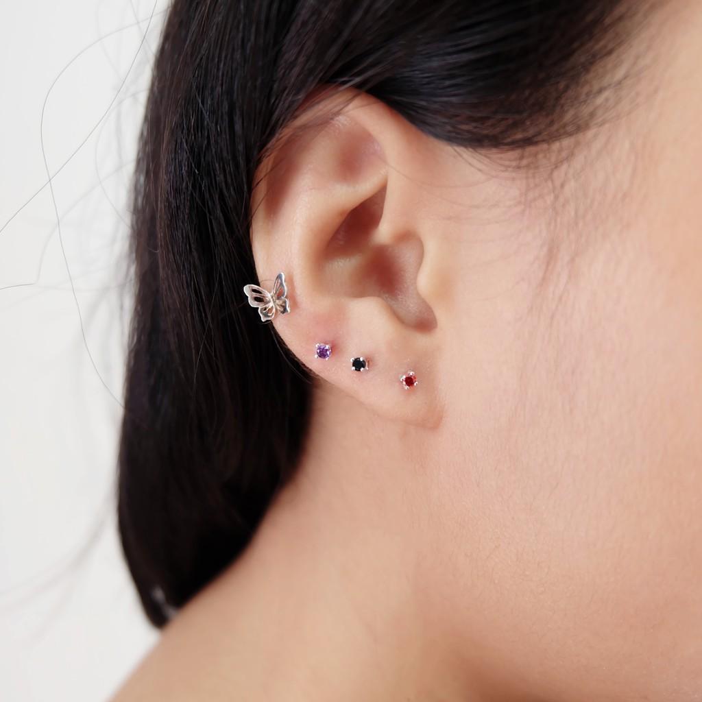 Bông Tai Nụ Bạc 925 Nữ - Mini Colorful - Shimmer Silver