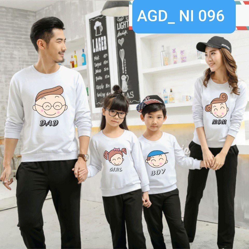 Áo nỉ bông gia đình cute - MÃ AGD096