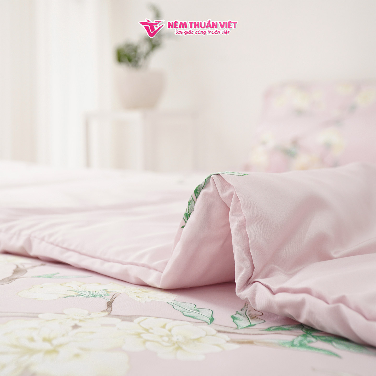 Chăn Mền Tencel Thuần Việt Cao Cấp -  Hoạ Tiết Hoa Mẫu Đơn Hồng TVM09 180x200