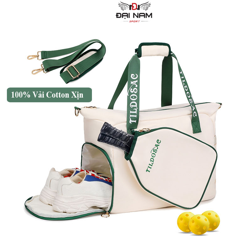 Túi Đựng Vợt Pickleball Kiểu Dáng Thể Thao 100% Cotton Cao Cấp,Chống Thấm Nước,Đựng Nhiều Phụ Kiện Chính Hãng Đại Nam Sport