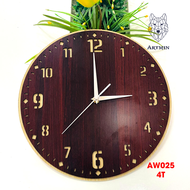 AW025 - Đồng Hồ Gỗ Treo Tường – Décor Trang Trí New Design