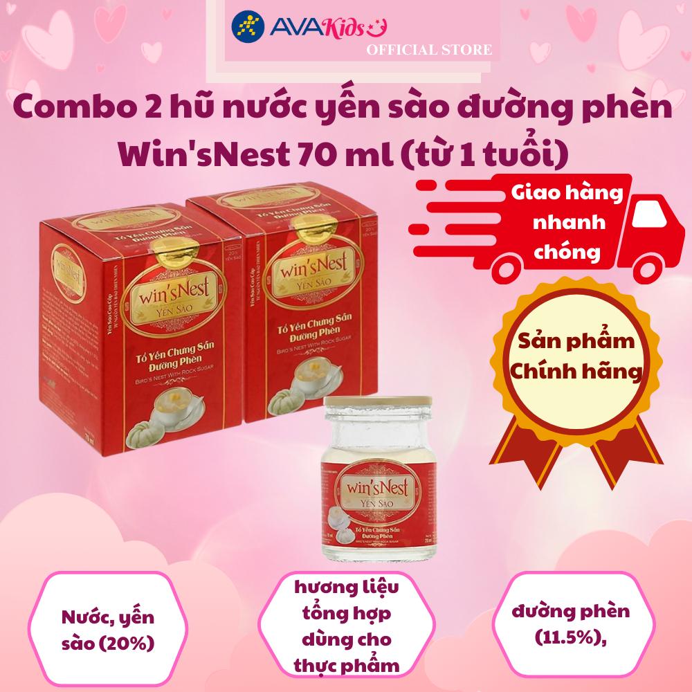 Combo 2 hũ nước yến sào đường phèn Win'sNest 70 ml (từ 1 tuổi)