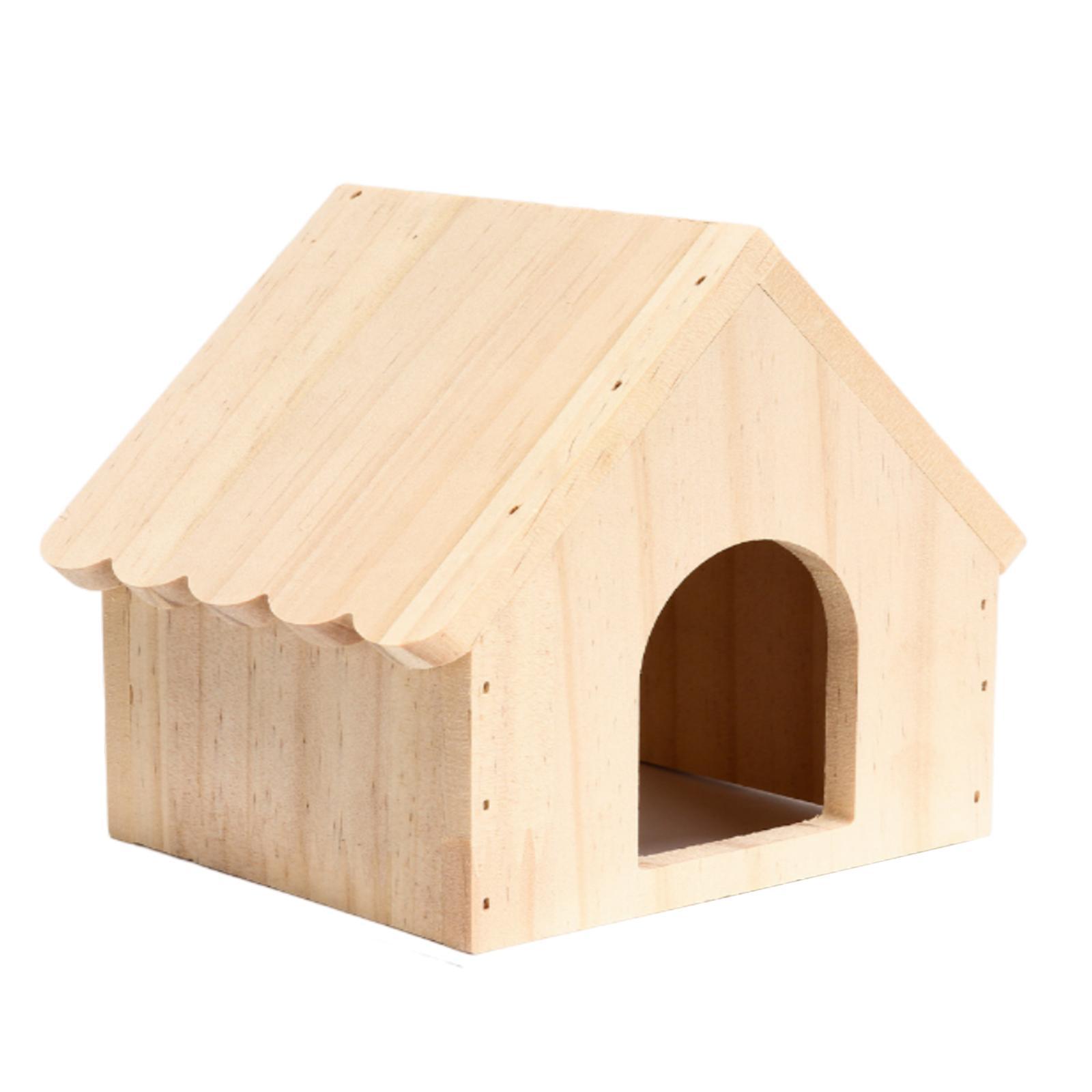 Hamster Wood House Hut Cage Accessories for Syrian Hamsters Lemmings Gerbils