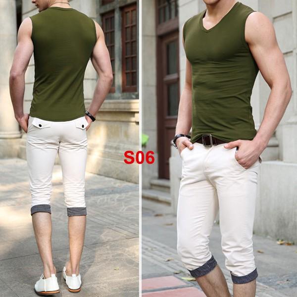 - Áo ba lỗ cổ tim nam thấm hút mồ hôi, chất thun lạnh co giãn 4 chiều