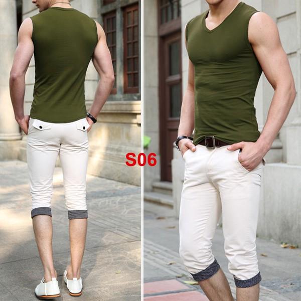 ️️ Áo ba lỗ nam sát nách cổ tim vải cotton mềm mịn Nhiều màu đủ size