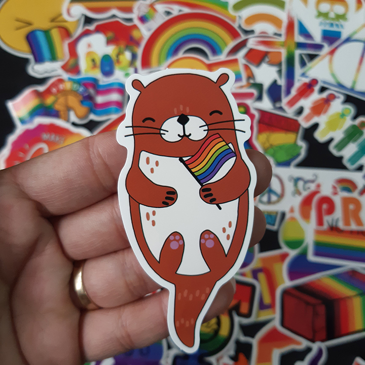 Bộ Sticker dán cao cấp chủ đề CẦU VỒNG LGBT - Dùng dán Xe, dán mũ bảo hiểm, dán Laptop, dán đàn...