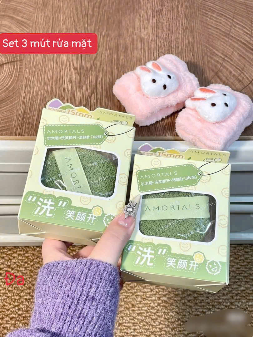 COMBO 3 Hộp Bông Mút Rửa Mặt Amortals, Mút Rửa Mặt Bọt Biển, Làm Sạch Mặt, Bông Mút Hình Giọt Nước - HÀNG CHÍNH HÃNG MINIIN
