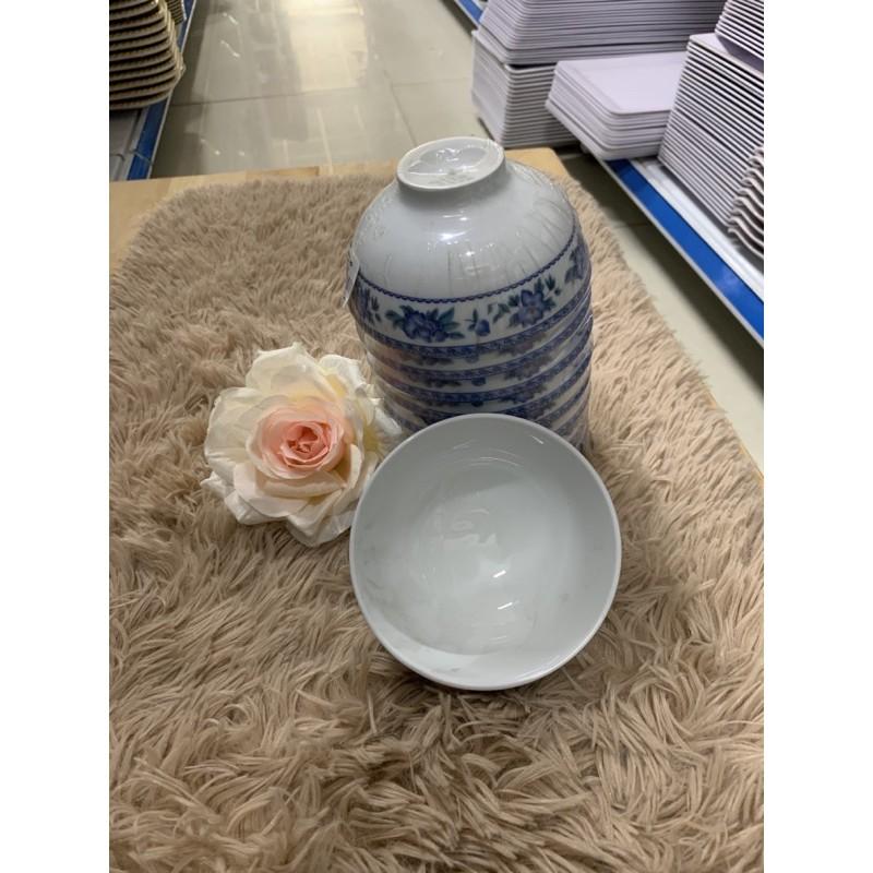Chén cơm viền hoa xanh