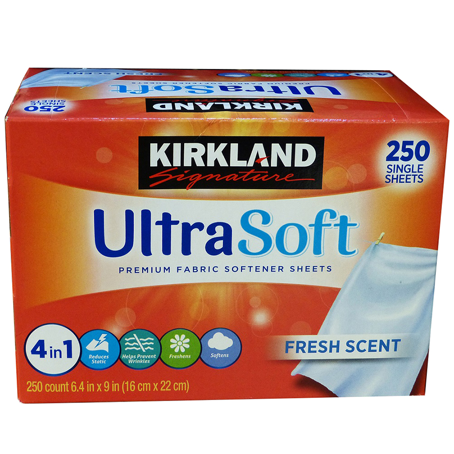 Giấy xả Kirkland Signature Ultra Soft Premium Fabric Fresh Scent - Hộp 250 tờ