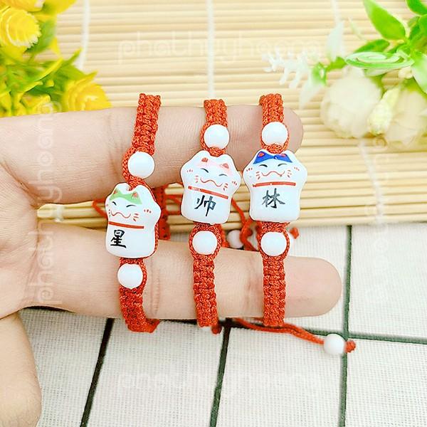 Vòng tay chỉ đỏ mèo ai cũng đeo được có dây rút