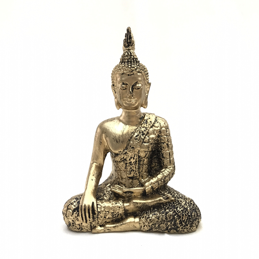 Bộ Ba Tượng Đá Phật Thái Thủ Ấn - Màu Nhũ Vàng