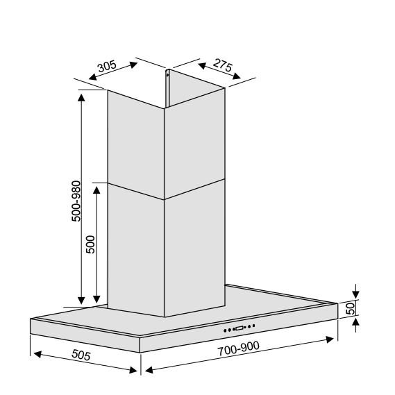 Máy hút mùi Lorca TA-6007E kích thước kính 90cm- Hàng chính hãng