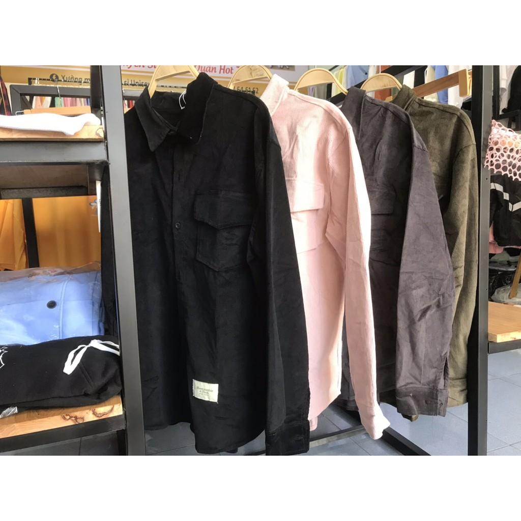 Áo Sơmi Nhung Kupi form rộng/Nam Nữ Unisex 1hit_unisex (4 màu ảnh thật)