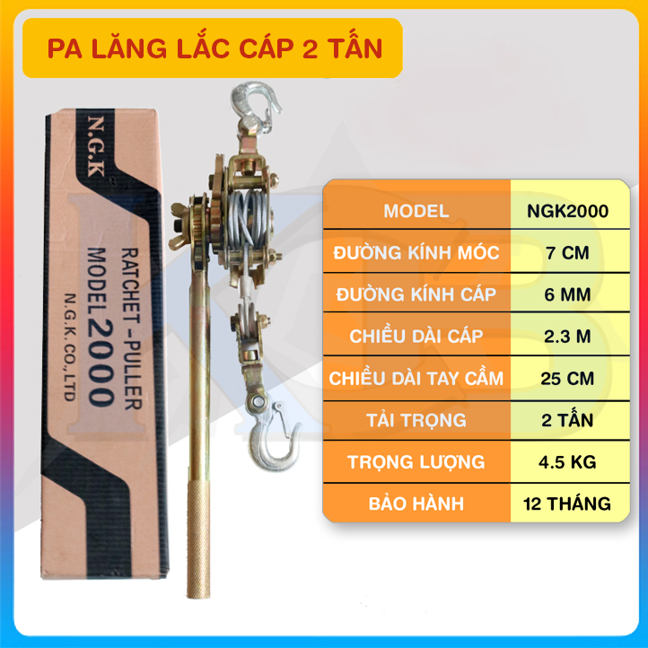 Palang lắc cáp 2 tấn- Kích căng cáp