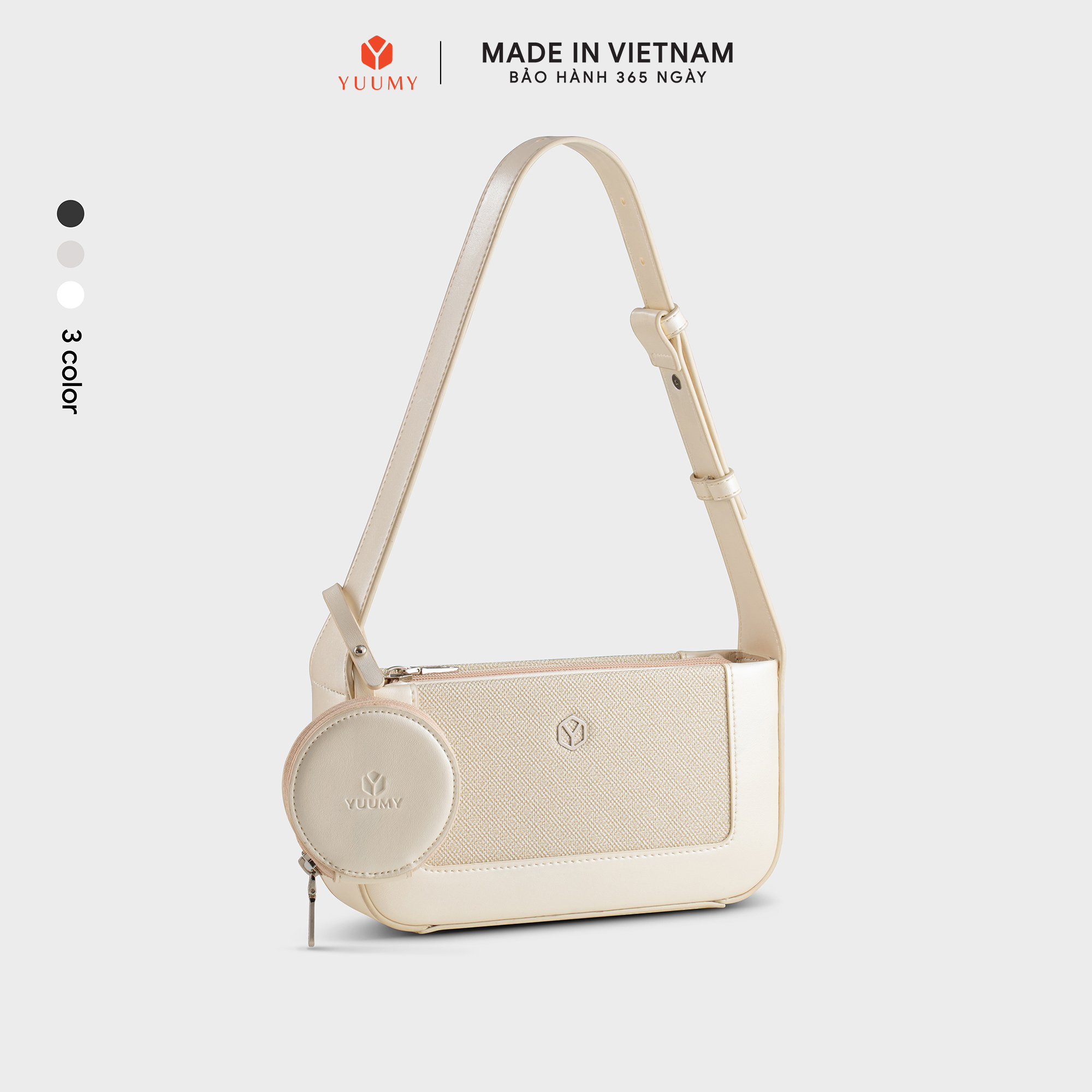 Túi Yuumy ( Thời trang nữ size 22 phối ví mini - Túi đeo chéo da Glossy YN346 )