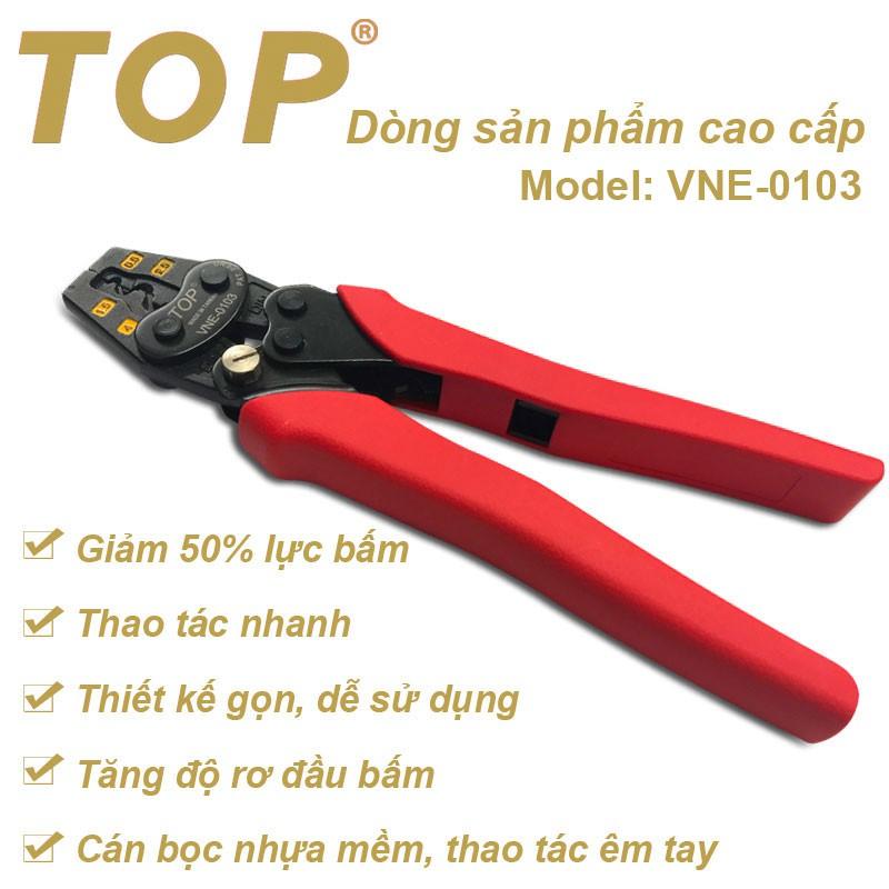 Kìm bấm đầu cote nhanh trợ lực số 03 TOP (0.5 - 4mm2) TOP - VNE-0103 ( kìm bấm cos)