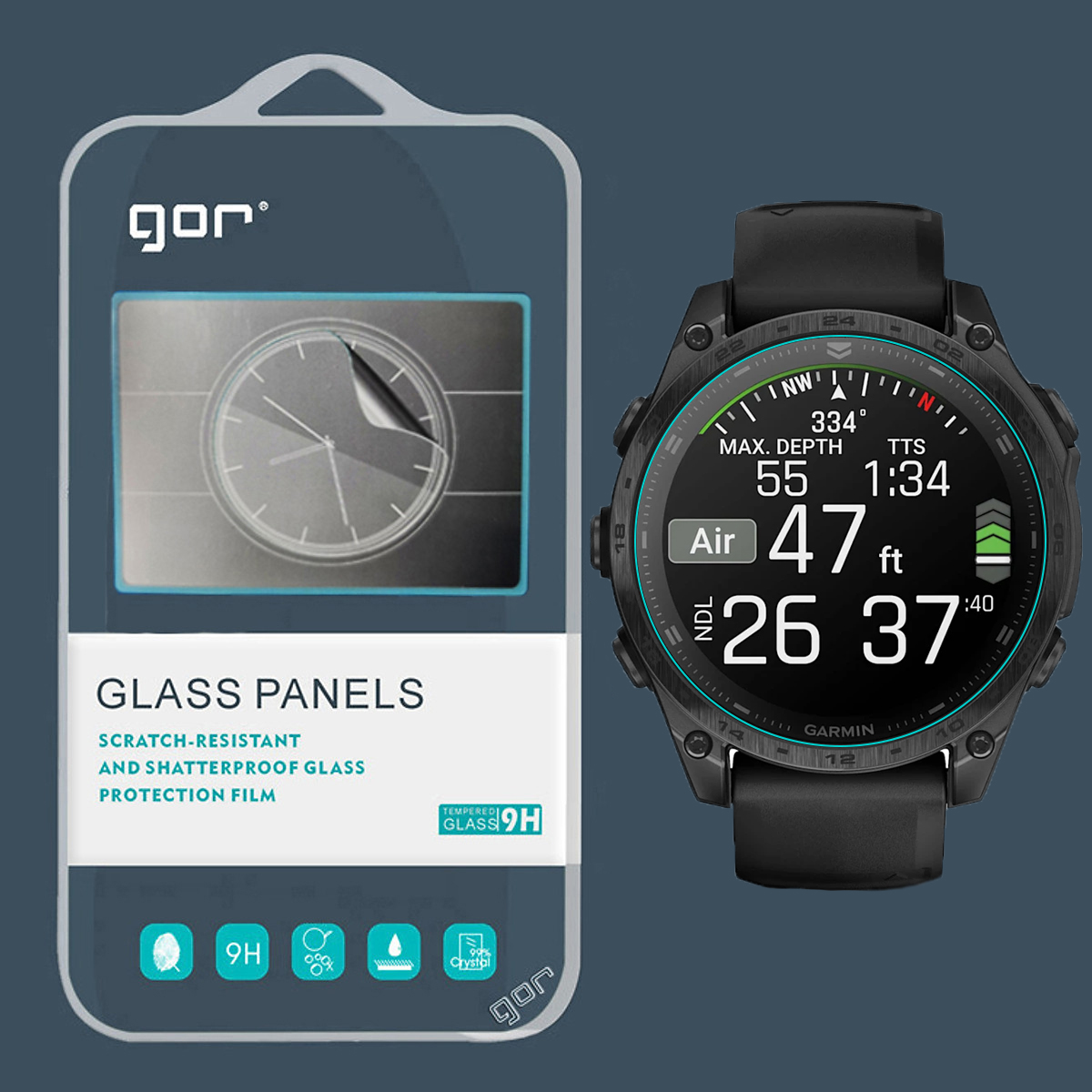 Miếng Dán Cường Lực GOR cho Garmin Tactix 8 Size 47mm/51mm - Hàng Chính Hãng