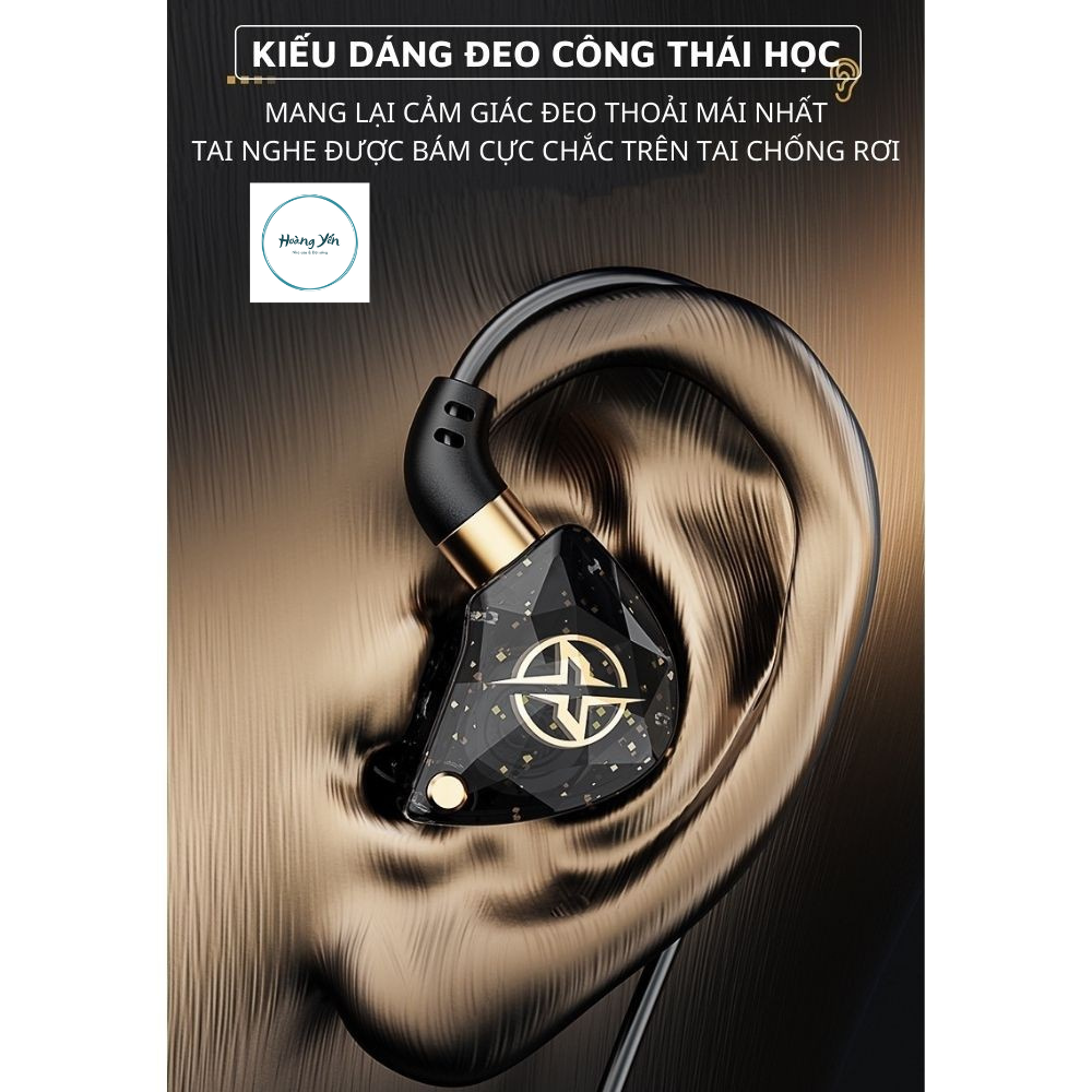 Tai Nghe Dây Nhét Tai Chống Ồn X6 Âm Thanh Siêu Bass Nghe Nhạc, Xem Phim, Chơi Game Cực Đã Tích Hợp Mic Lọc Âm, jack 3.5