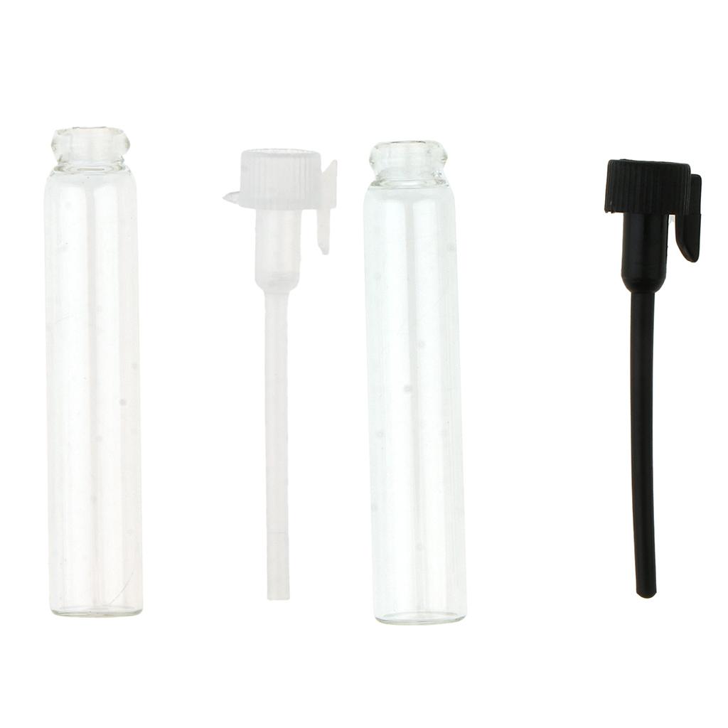 2x50x Mini Glass Perfume Sample Vials Empty Essential Oil Fragrance Bottle 2ml White Cap