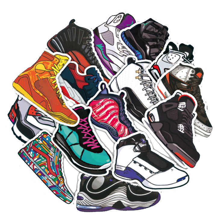 Bộ 60 Miếng Sticker Giày Sneaker 8-12cm Chống Thấm Nước