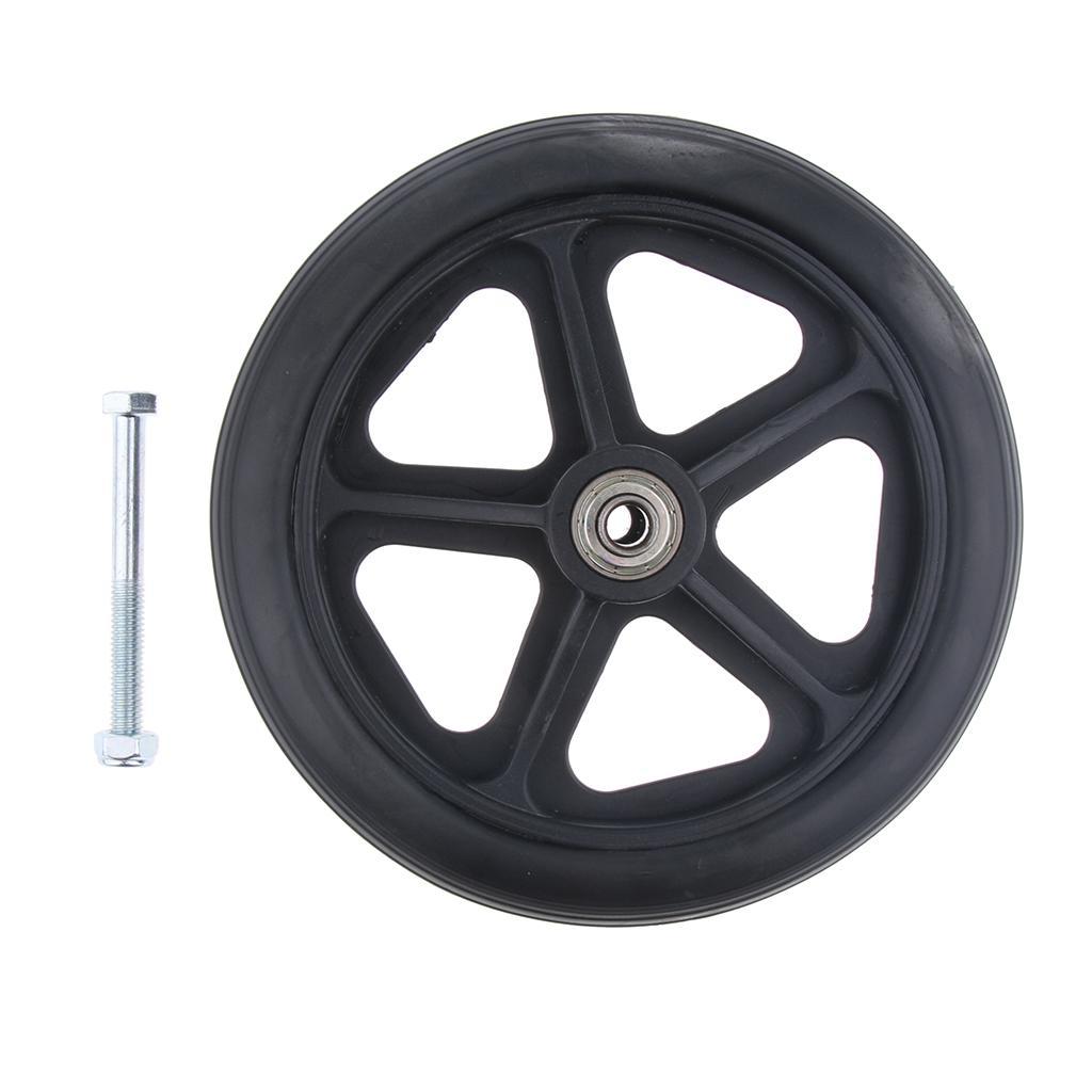 2pcs Wheelchair Front Castor Wheels Replacement Part Black 7 inch 5 Spoke