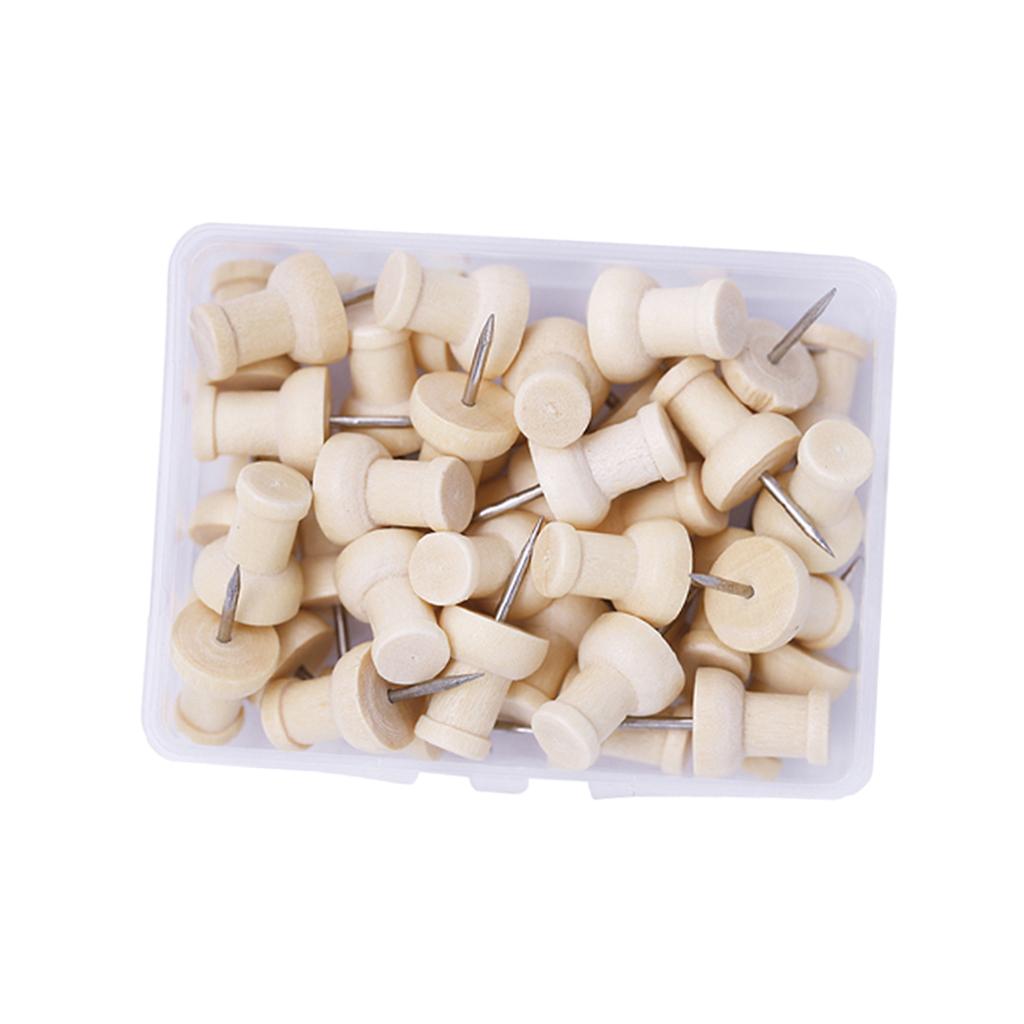 Gỗ Tự Nhiên Đầu Đẩy Chân Trang Trí Ngón Cái Tacks Sử Dụng trên Nút Chai Ban, Bản Đồ