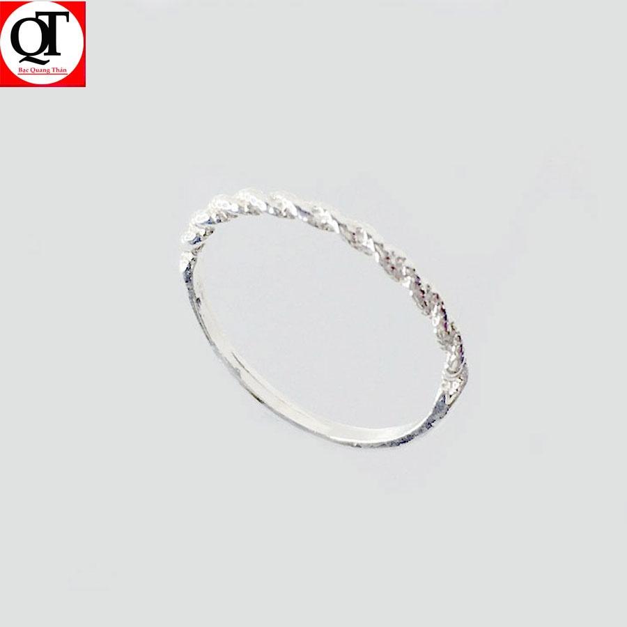 Nhẫn nữ bạc thân nhỏ xinh phong cách styl trang sức Bạc Quang Thản – QTNU84.