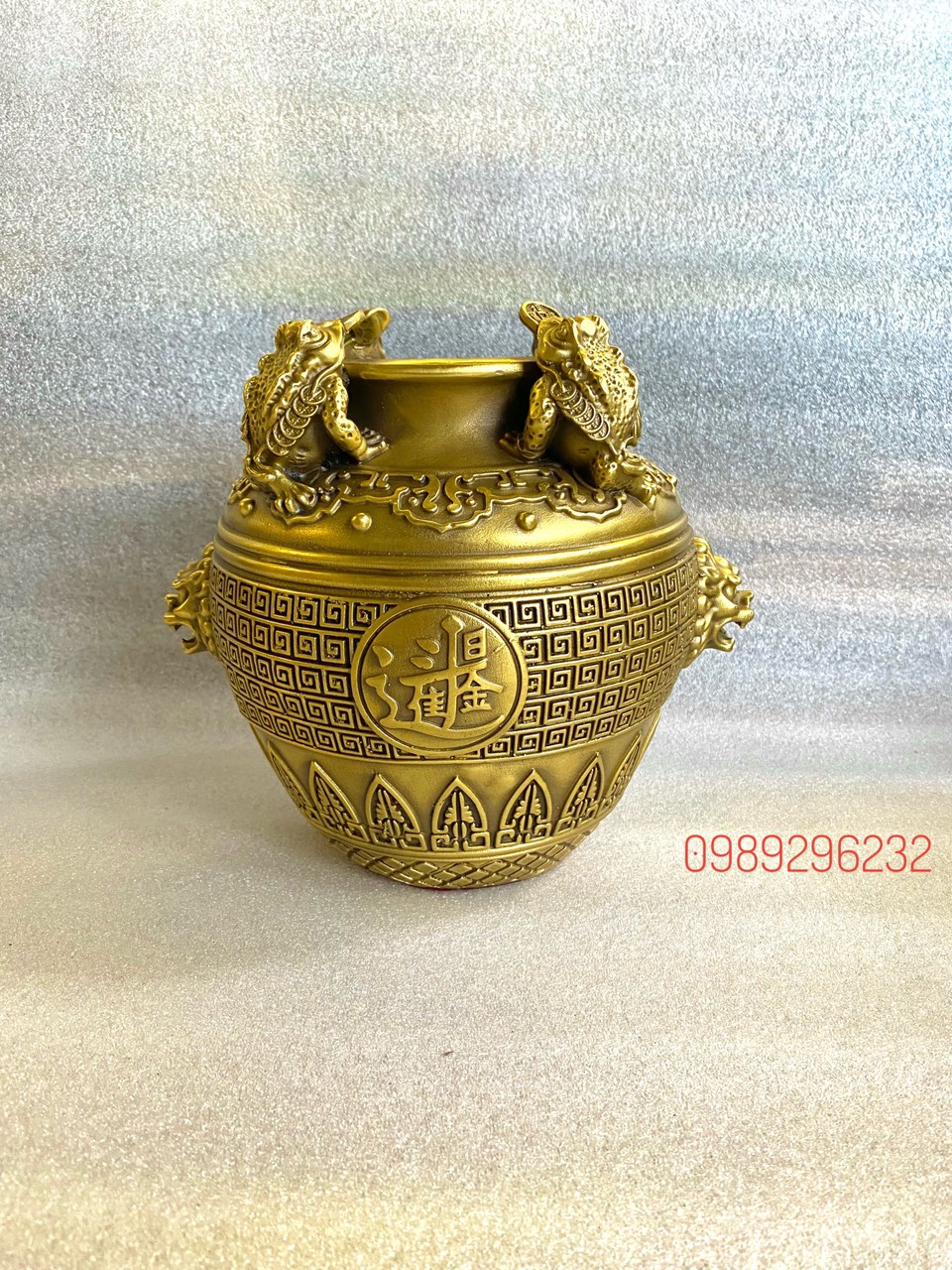 Hũ Cóc Thiềm Thừ Chiêu Tài Lộc bằng đồng vàng - Hũ Cóc to phòng thủy