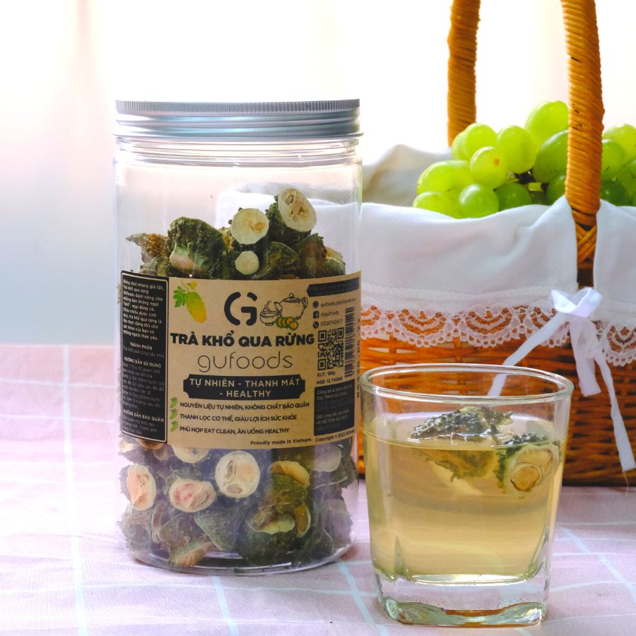 Trà khổ qua rừng (mướp đắng rừng) GUfoods (Vị nguyên chất / Vị Gạo lứt thảo mộc) - Mát gan, Giải nhiệt, Thanh lọc cơ thể, Thư giãn tinh thần, Cải thiện giấc ngủ