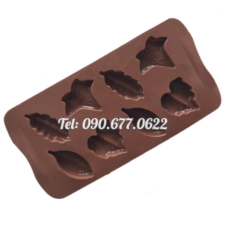Khuôn silicone làm bánh, rau câu, socola 8 chiếc lá – Mã số 1253