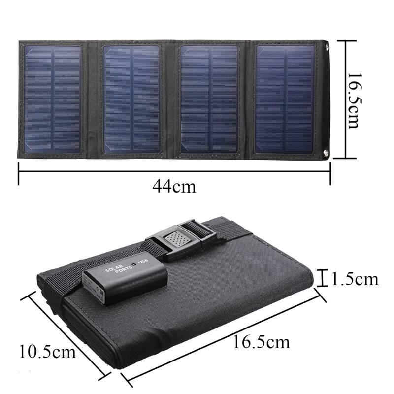 Bảng điều khiển năng lượng mặt trời có thể gập lại 160W Bộ sạc pin di động 5V Cổng USB Ngân hàng điện ngoài trời chống nước cho điện thoại PC Xe RV Thuyền Màu sắc: 18X36cm 150W