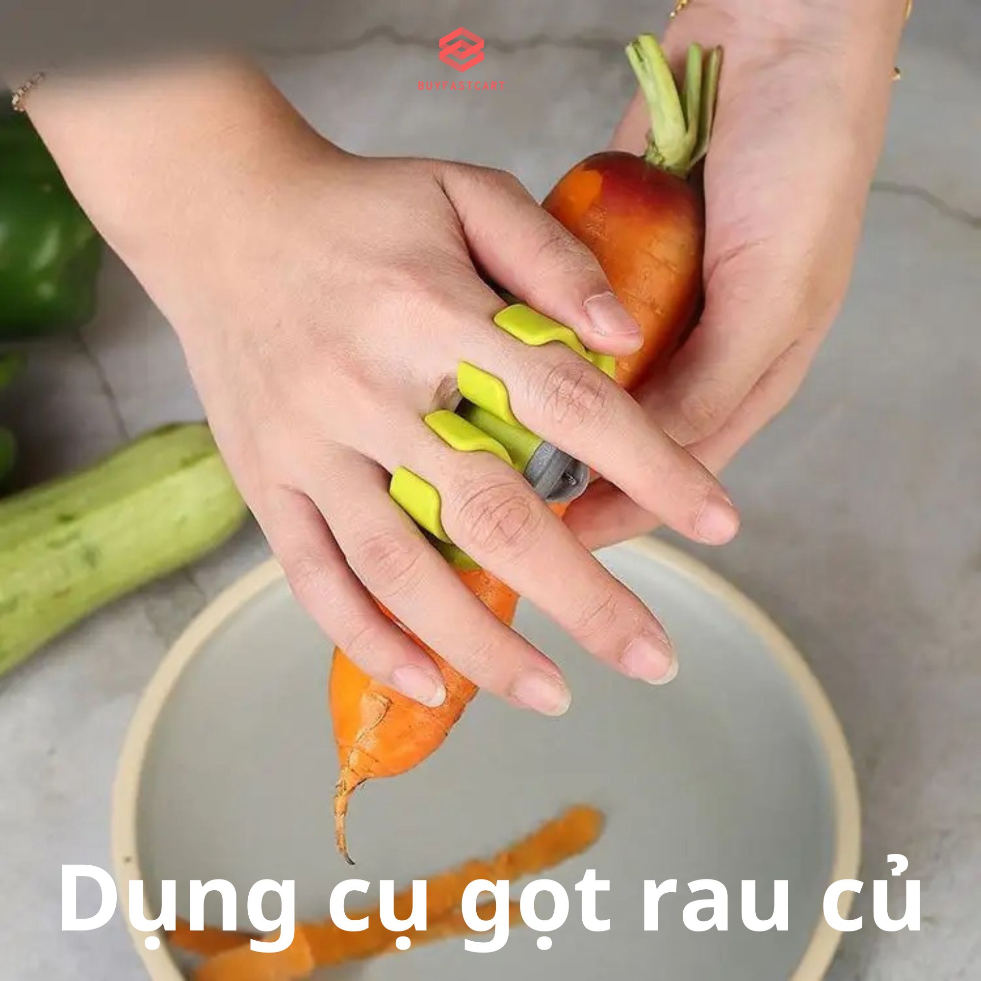 Dụng cụ gọt vỏ rau củ, trái cây kẹp 2 ngón tay Buyfastcart K1 - Hàng chính hãng
