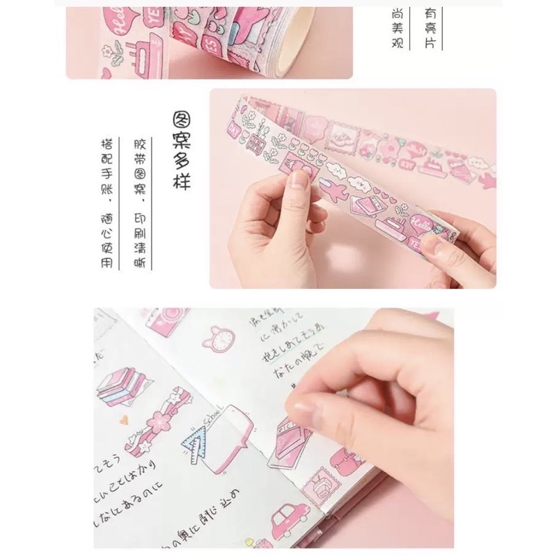 Set 8 sticker washi hình đễ thương