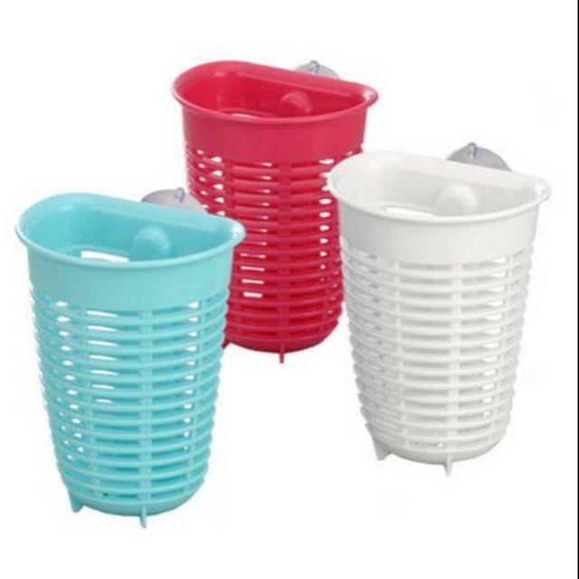 Giá để giẻ rửa bát hình rổ dángv sâu màu xanh