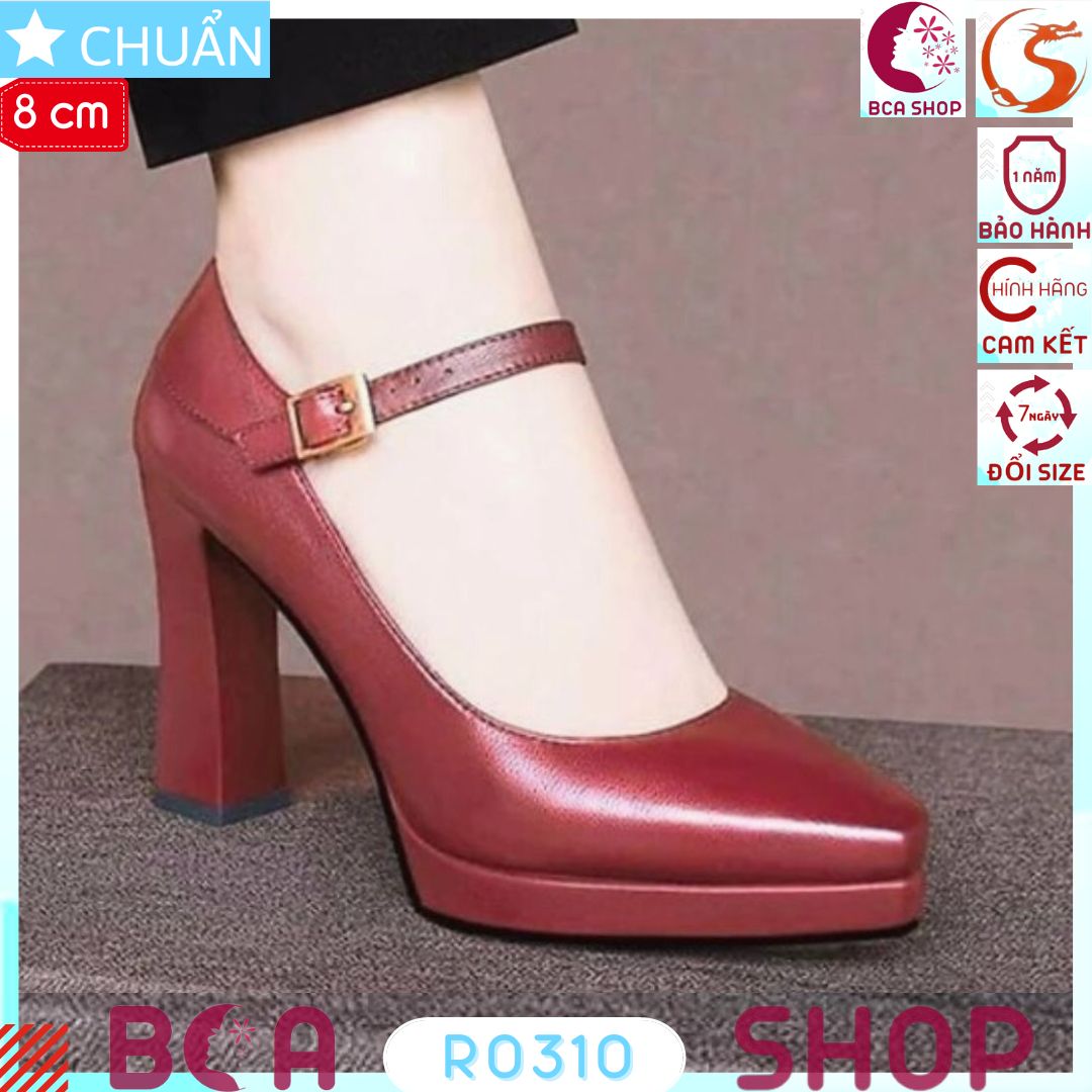 Giày cao gót nữ màu đỏ 8p RO310 ROSATA tại BCASHOP mũi nhọn, quai ngang cho dáng đẹp và thanh lịch đáng ngạc nhiên