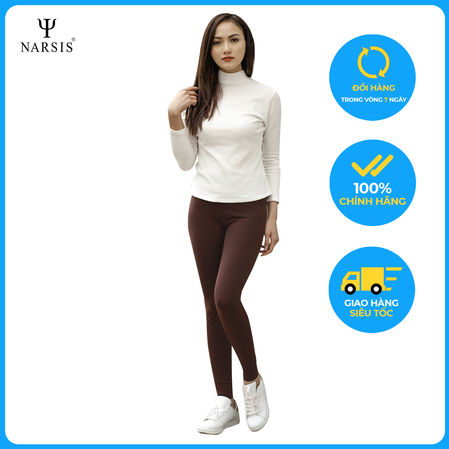 Quần nữ Legging Narsis P7067 màu nâu Coffee